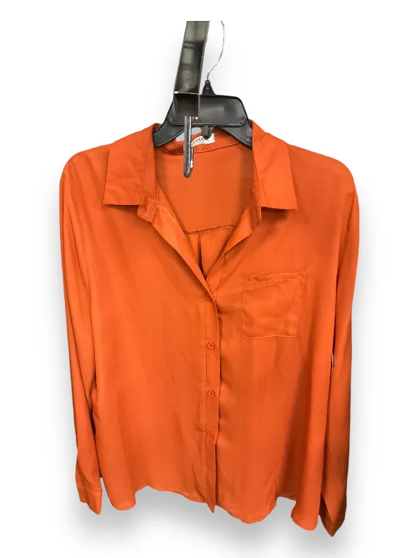 women's tops for those who love to dress up their casual looks with stylish topsBlouse Long Sleeve By Clothes Mentor In Orange, Size: Xl