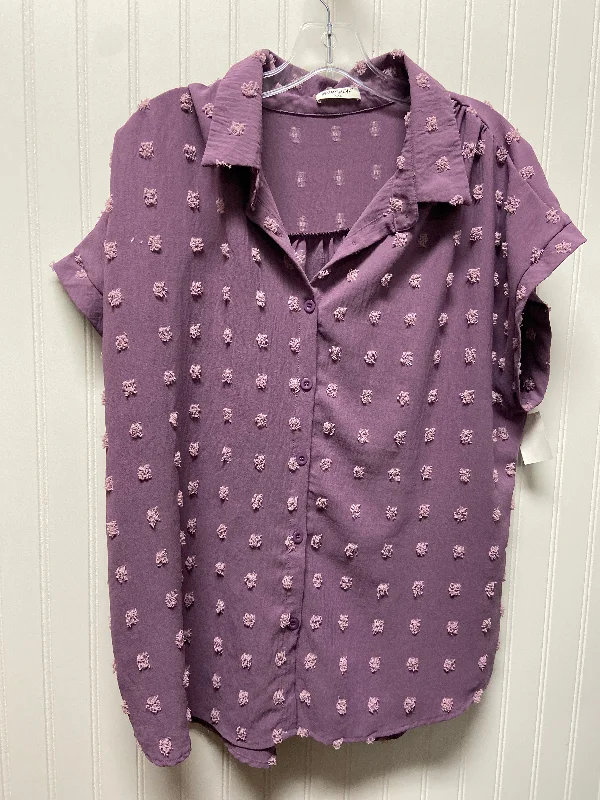 women's tops for those who seek both style and comfortBlouse Short Sleeve By Clothes Mentor In Purple, Size: 1x