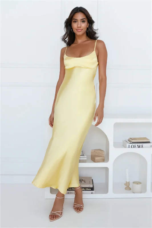 women's short-sleeved dressesFeels Like Luxe Maxi Dress Yellow