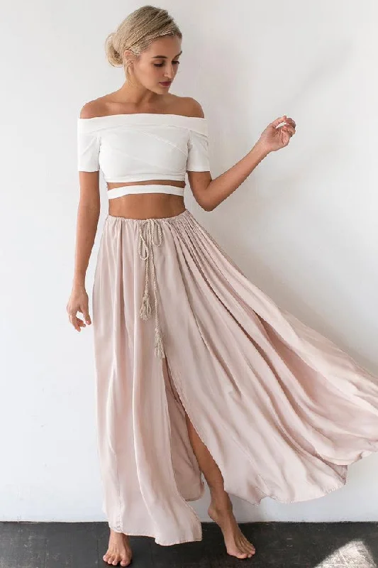 women's pear-shaped body dressesAgainst The Tides Maxi Skirt Nude