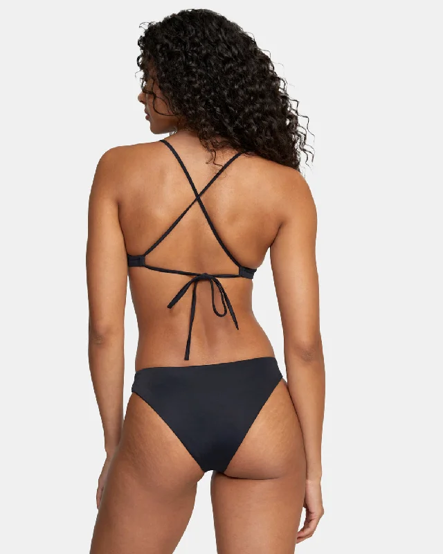 Monokini Female SwimwearMedium Low-Rise Hipster Bikini Bottoms - RVCA Black