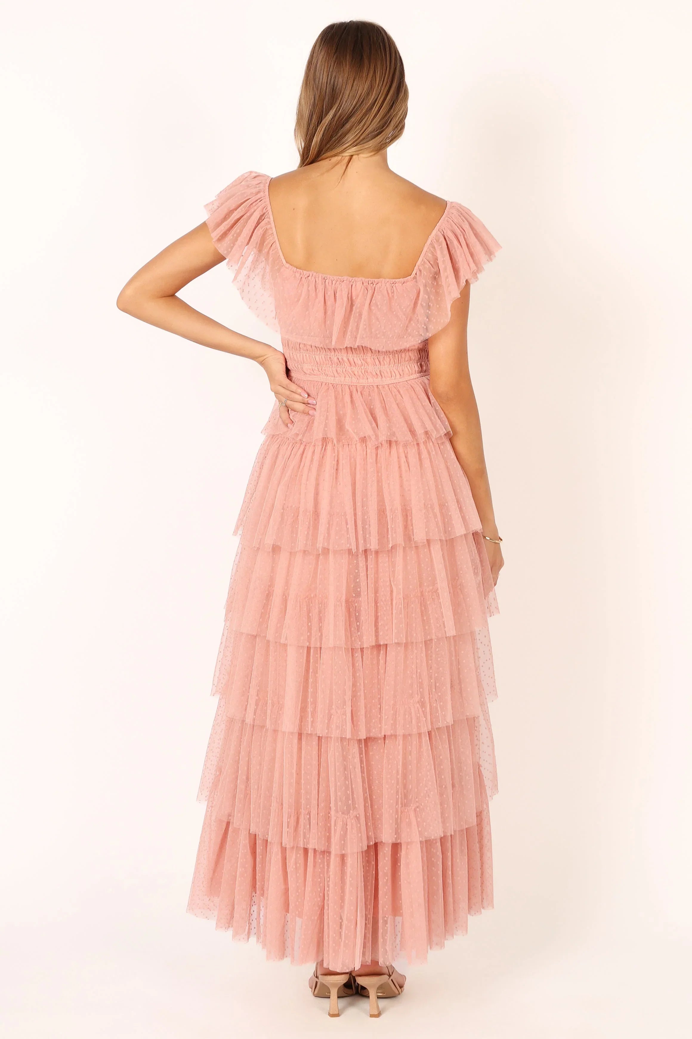 women's denim dressesBelle Maxi Dress - Blush