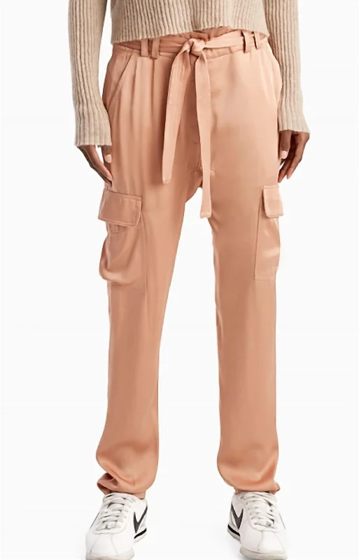 women's distressed denim pantsAdam Cargo Pants In Rose