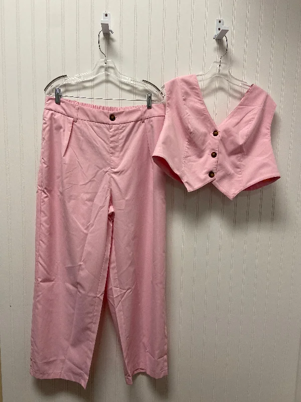 women's short pantsLight Pink Pants Set 2pc Shein, Size 1x