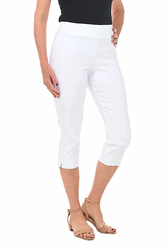 women's cropped pantsPull On Pant In White