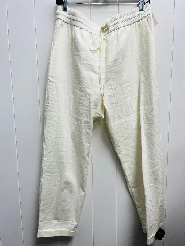 women's cropped pantsWhite Pants Linen J. Crew, Size 12