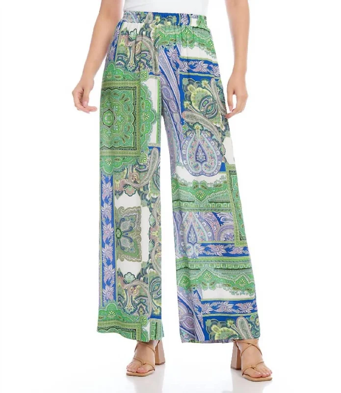 women's solid-color pantsWide Leg Pants In Paisley