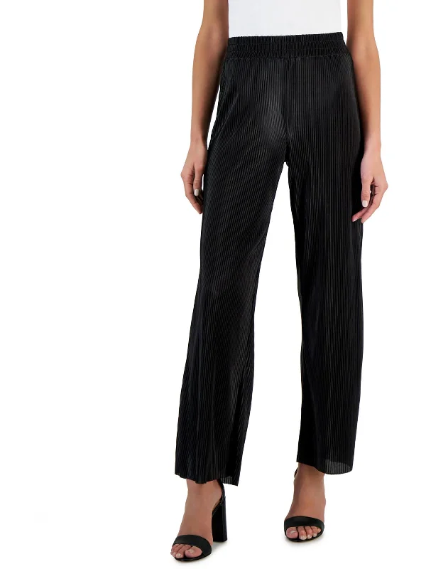 women's chiffon pantsWomens Pleated Ankle Wide Leg Pants