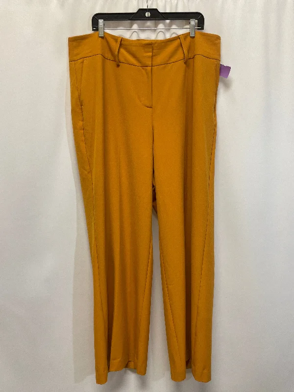 women's low-slung pantsYellow Pants Wide Leg Lane Bryant, Size 18