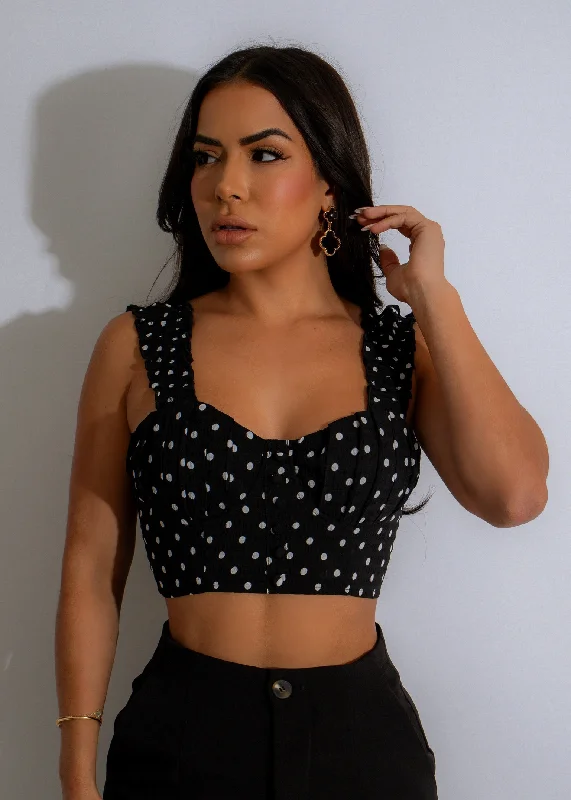 Neon DressPolka Dot Charm Crop Top Black