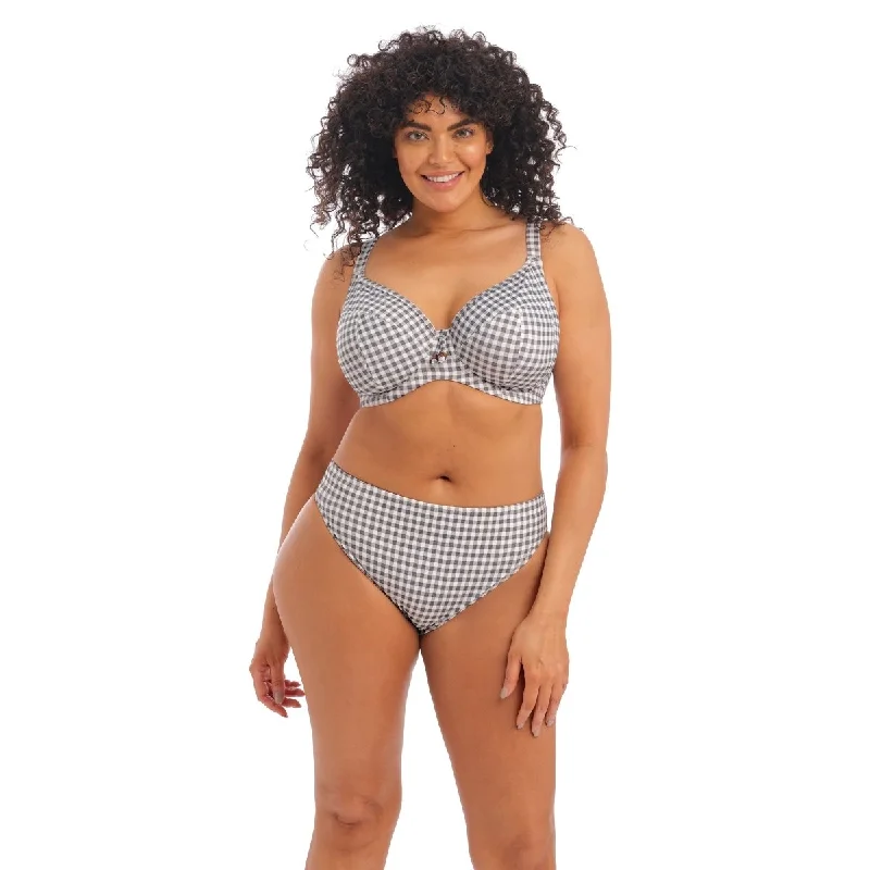 Sarong Female SwimwearCheckmate UW Plunge Bikini Swim Top Grey Marl- 800302