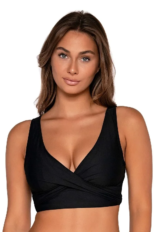 Relaxed-Fit Female SwimwearElsie Bikini Swim Top Black- BLCK523