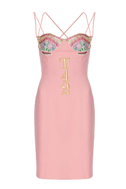 women's prom dresses1991 Moschino Couture Pastel Pink 'Tea 4 2' Bodycon Dress. Rent: £150/Day