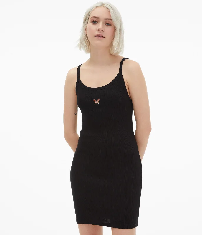 Formal DressAeropostale Women's Solid Scoop-Neck Embroidered Bodycon Dress