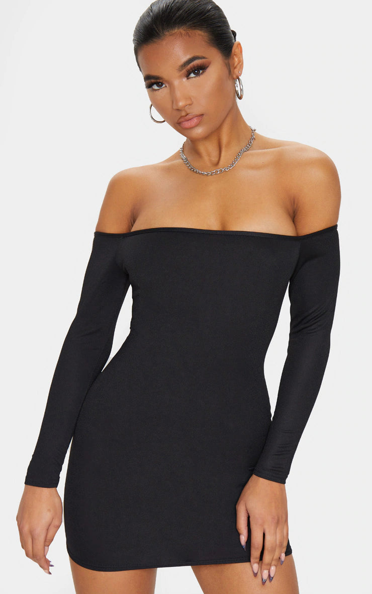 Sleeveless DressBlack Bardot Bodycon Dress