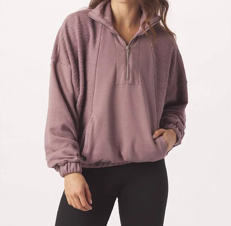 Chunky SweatersComplex Quarter Zip In Lavender Bark