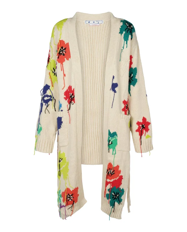 Colorful Comfortable Casual SweatersFloral Knitted Cardigan