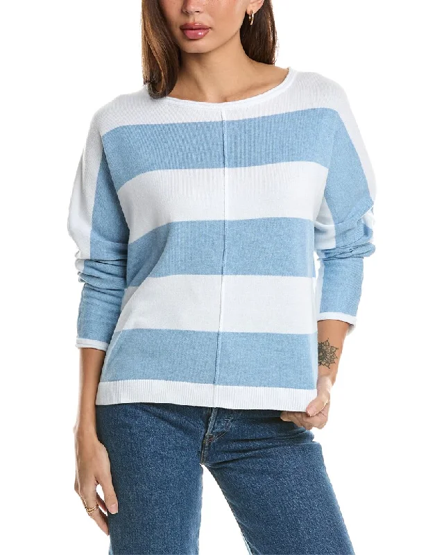 Fitted SweatersForte Cashmere Bold Stripe Dolman Sweater