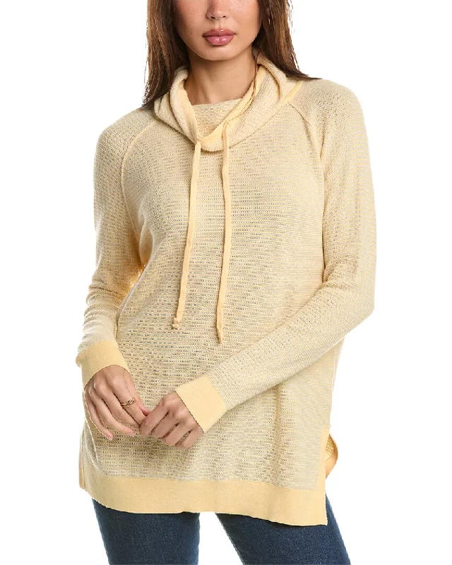 Soft Knitted SweatersForte Cashmere Thermal Drawstring Funnel Cashmere-Blend Sweater