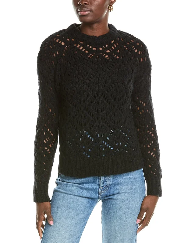 Designer SweatersNAADAM Luxe Open Stitch Crewneck Wool & Cashmere-Blend Sweater