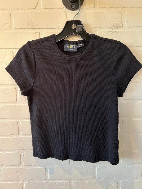 women's tops for those who want to invest in timeless piecesTop Short Sleeve Basic By Maeve In Black, Size: L