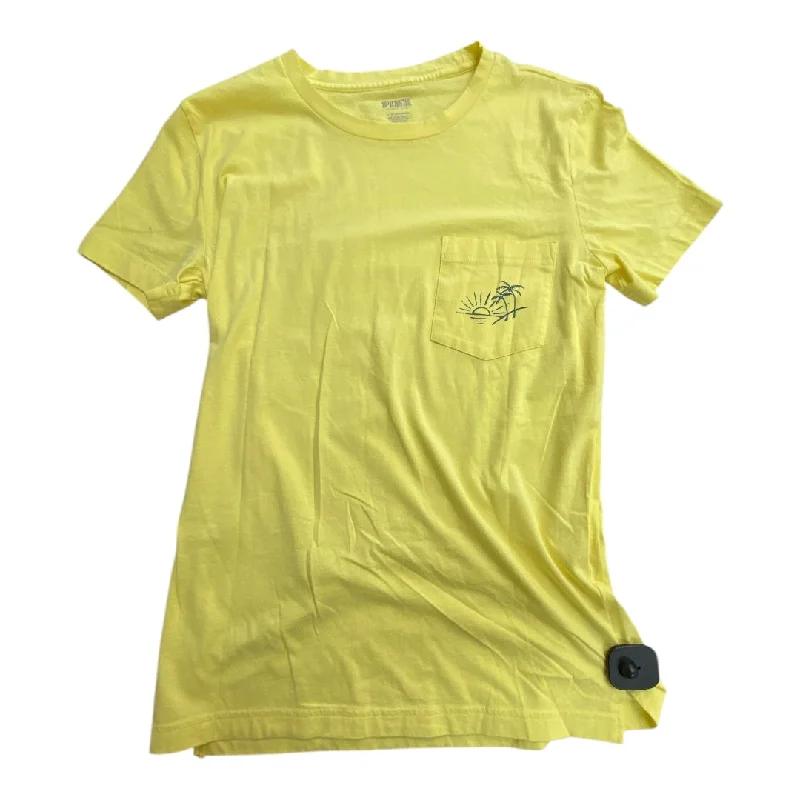 women's tops for mixing and matching with different bottomsTop Short Sleeve Basic By Pink In Yellow, Size: Xs