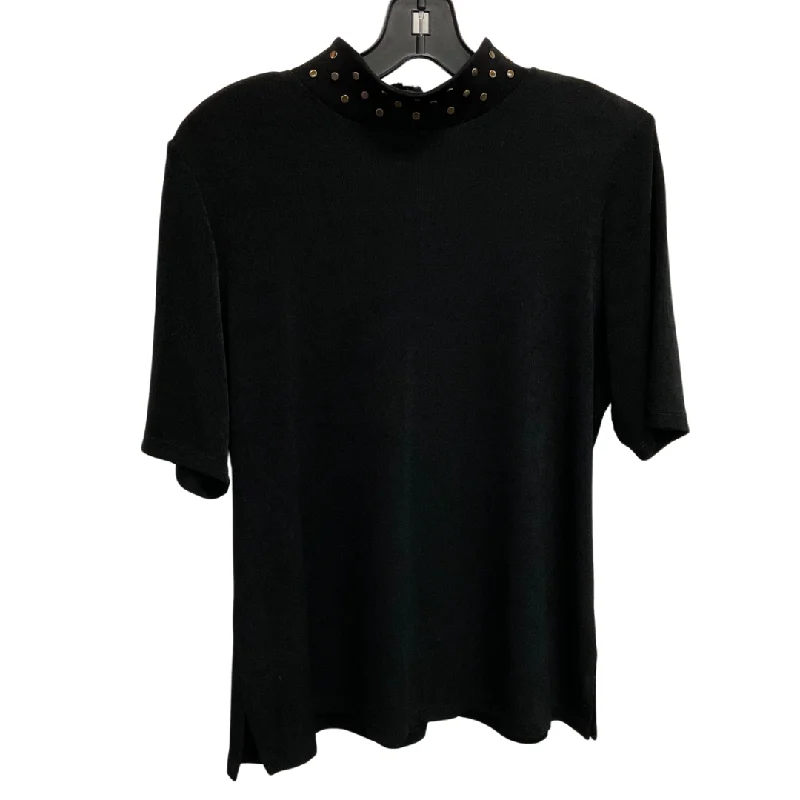 women's tops for those who want to wear pieces that are both functional and fashionableTop Short Sleeve By Chicos In Black, Size: Lp