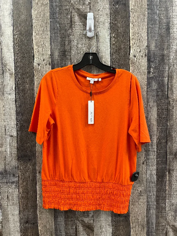 women's tops for picnics in the parkTop Short Sleeve By Chicos In Orange, Size: S