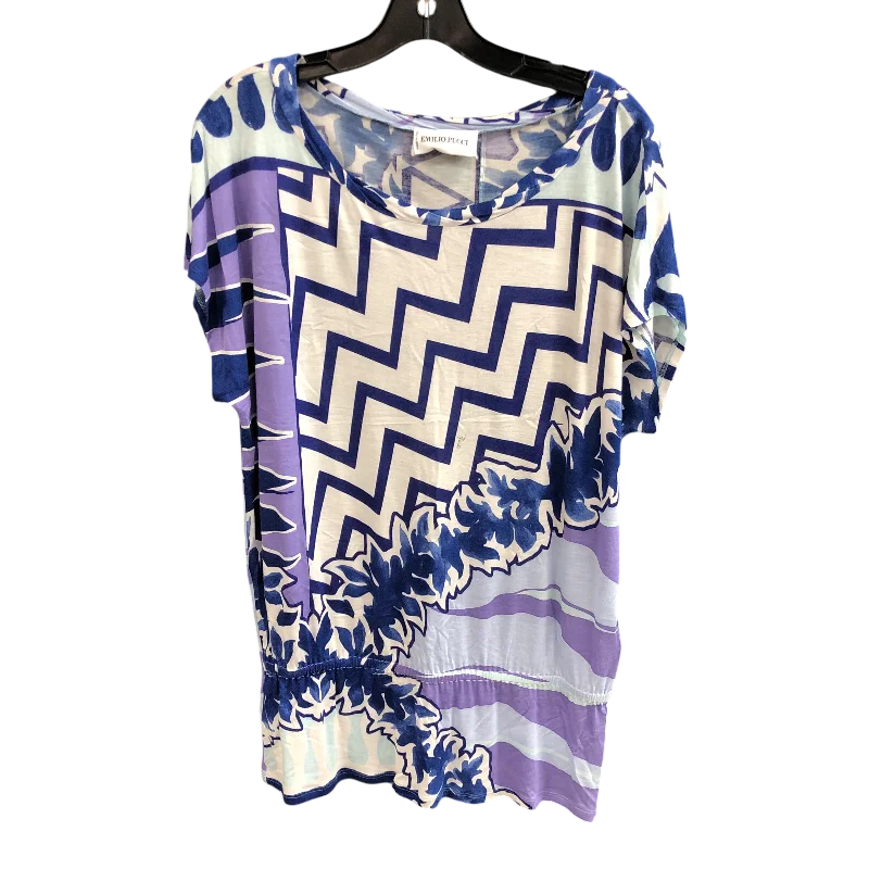 luxury women's topsTop Short Sleeve By Emilio Pucci In Multi-colored, Size: 12