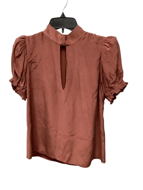 women's tops for fashion-conscious professionalsTop Short Sleeve By Frame In Brown, Size: Xs