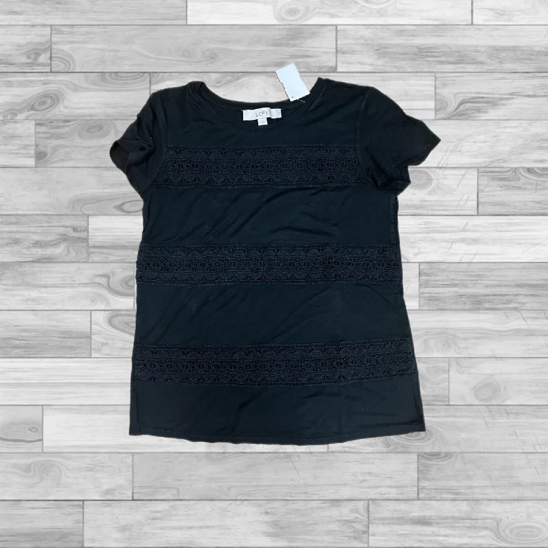 women's tops for those who want to wear pieces that are both comfortable and stylishTop Short Sleeve By Loft In Black, Size: S