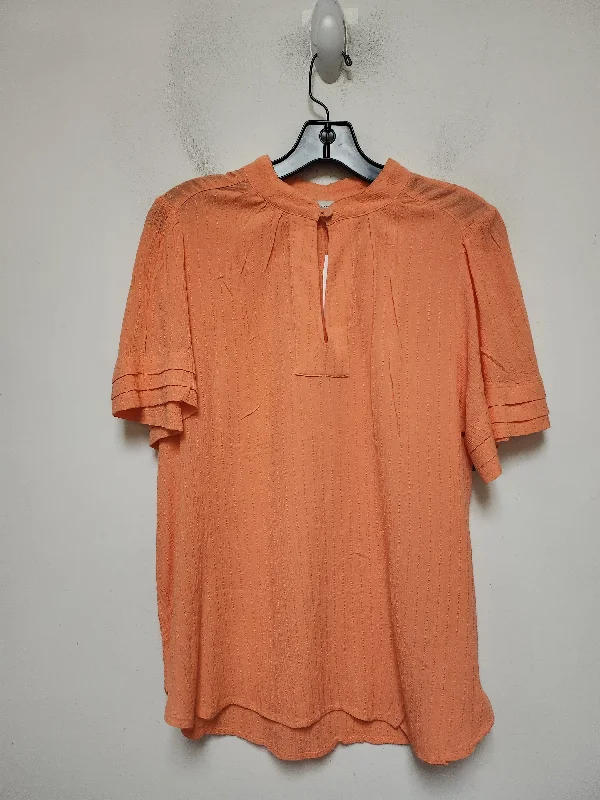 cozy women's tops for fall and winterTop Short Sleeve By Loft In Orange, Size: S