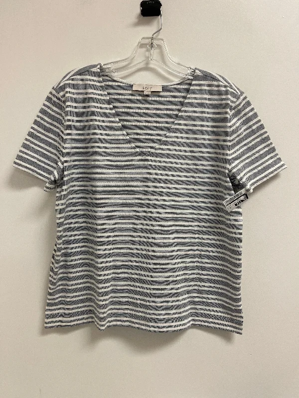 women's tops for layeringTop Short Sleeve By Loft In Striped Pattern, Size: M