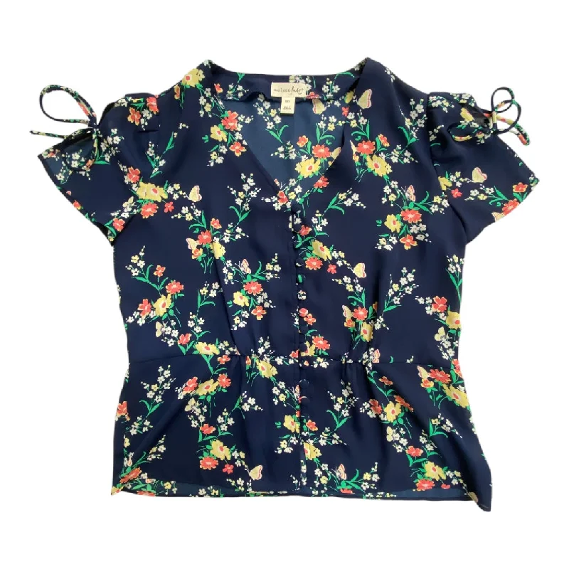 women's tops with ruffled hemsTop Short Sleeve By Maison Jules In Multi-colored, Size: Xxs