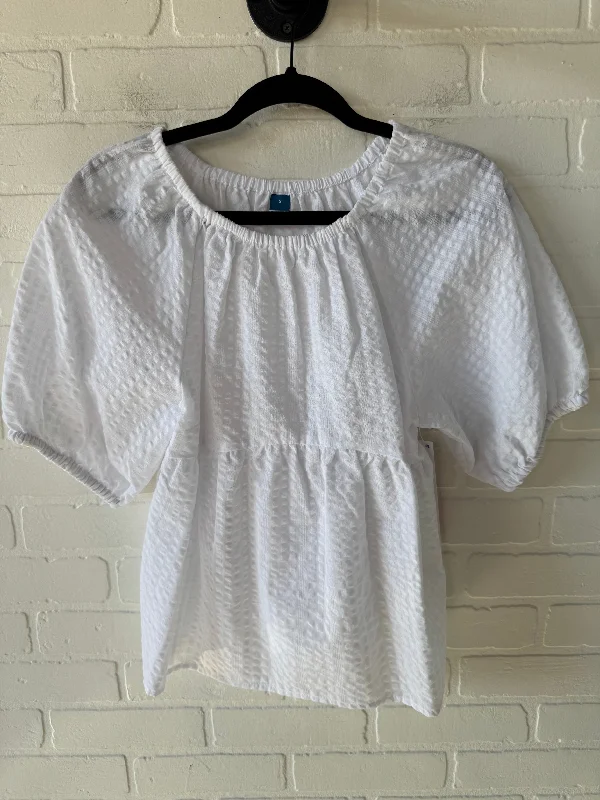 women's tops with sleeveless designsTop Short Sleeve By Old Navy In White, Size: S