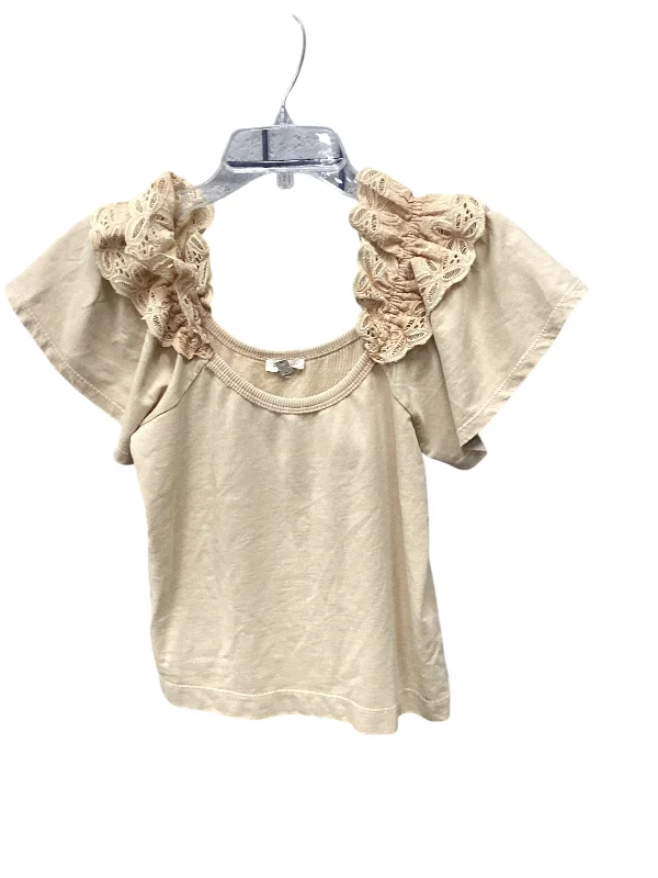 women's tops for glamorous eveningsTop Short Sleeve By Pilcro In Tan, Size: Xs