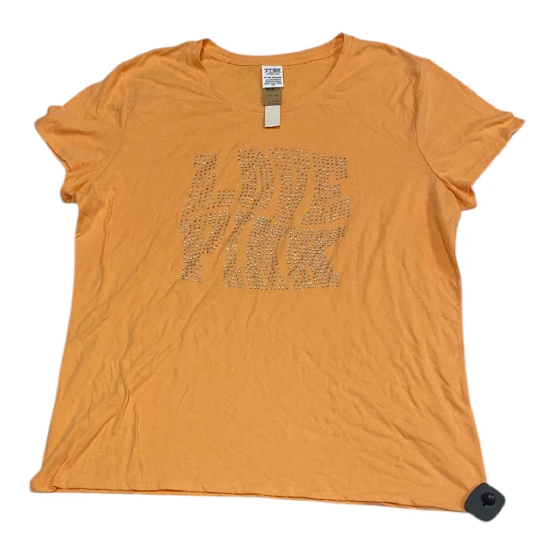 women's tops for those who want to wear pieces that are both functional and fashionableTop Short Sleeve By Pink In Orange, Size: Xxl