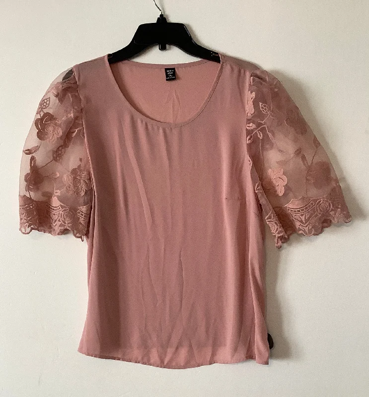 women's tops for those who value both quality and affordabilityTop Short Sleeve By Shein In Pink, Size: Xl