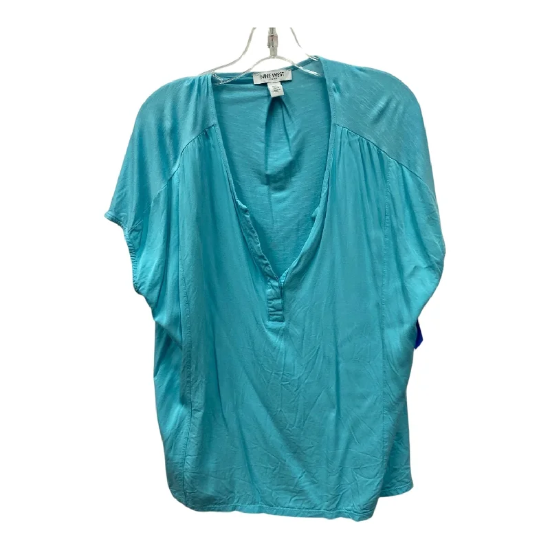 women's tops for gala dinnersTop Ss By Nine West In Blue, Size:1X