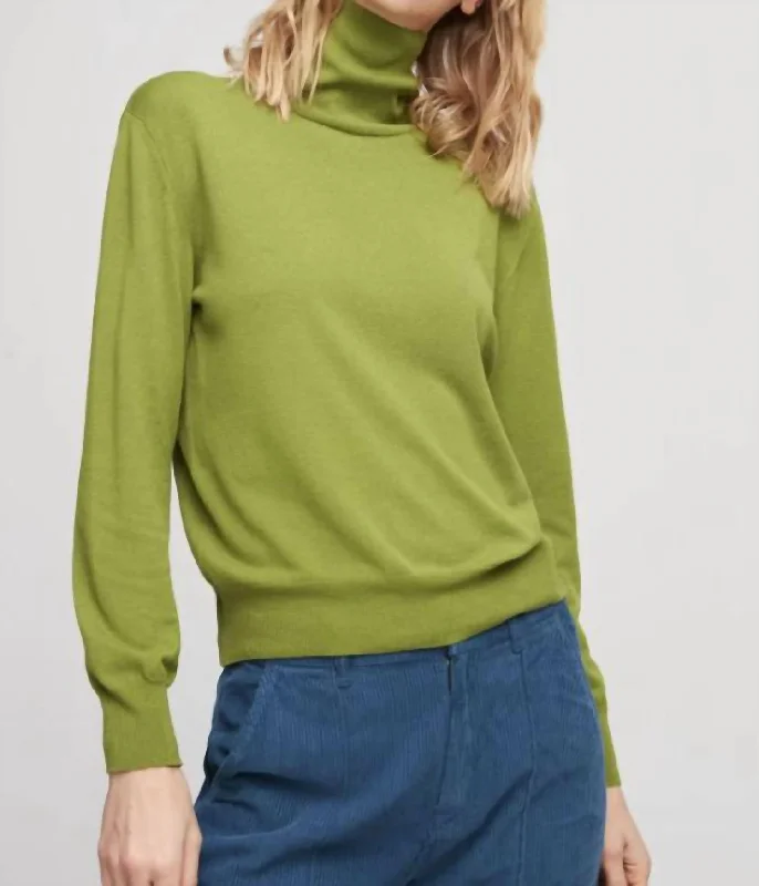 Embellished SweatersTurtleneck In Lime Green