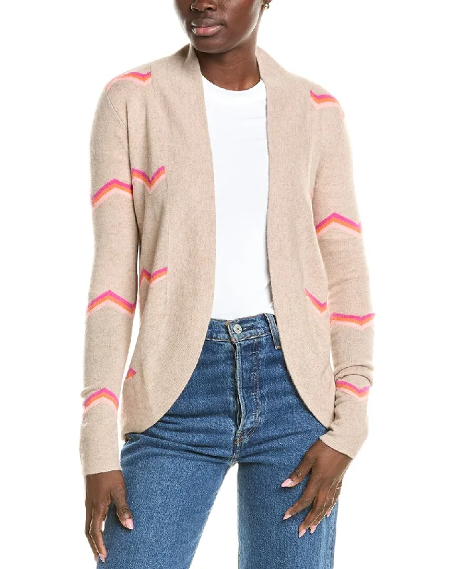 Soft Knitted SweatersTwo Bees Cashmere Chevron Stripe Wool & Cashmere-Blend Cardigan